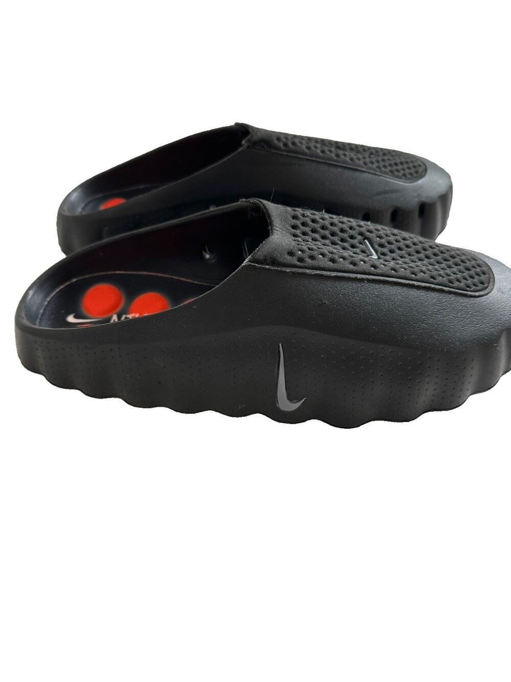 Nike Mind Black Orange Logo Cushioned Slide Sandals Men’s US 8 Womens 9